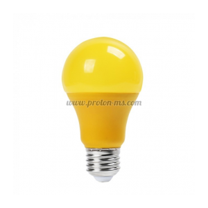 LED Крушка - 9W E27 A60 Термо Пластик Жълта 7342