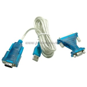 Адаптер USB към RS232 (serial) + адаптер DB25