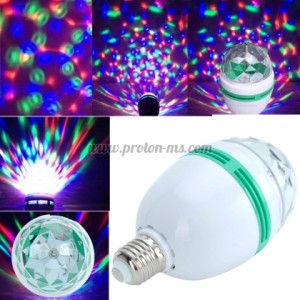 LED ДИСКО ЛАМПА E27 220V 3W (БЯЛО И ЧЕРНО ТЯЛО НА КУШКАТА)