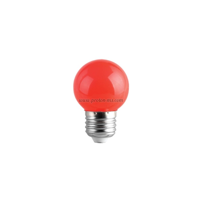 LED лампа COLORS LED ∙ G45 ∙ 1W ∙ E27 ∙ червено
