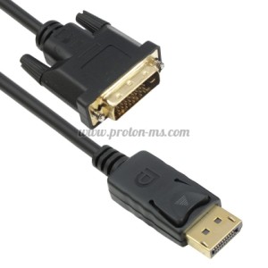 КАБЕЛ DETECH DP DVI M/M, 14+1 COOPER,1.8М, ЧЕРЕН