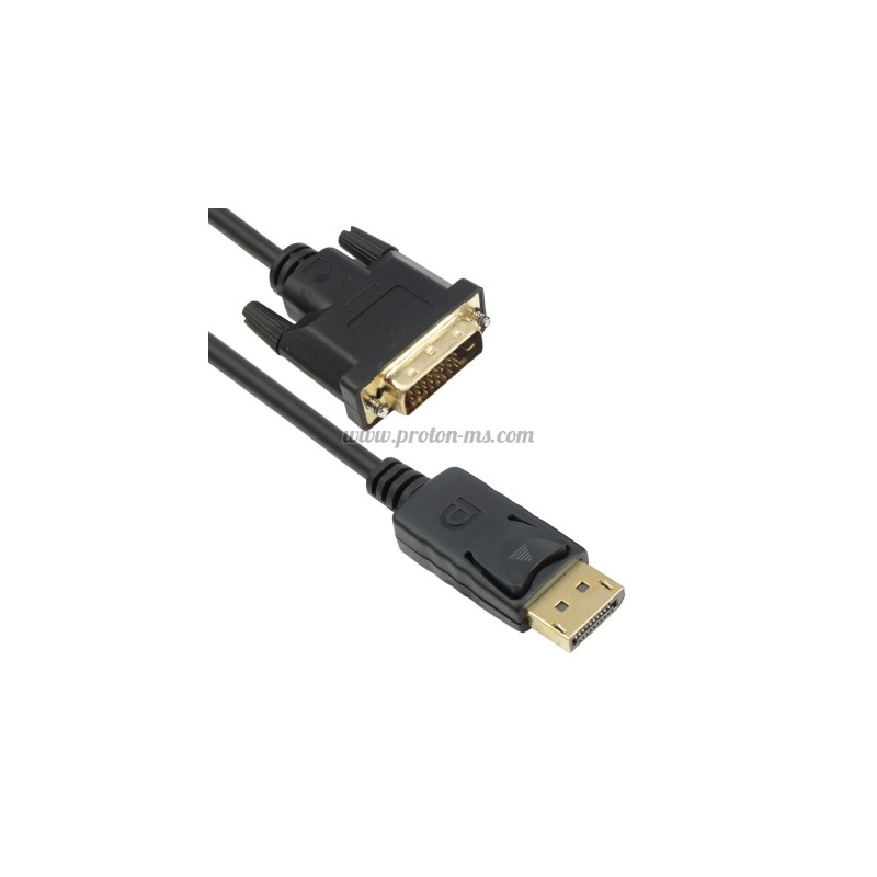 КАБЕЛ DETECH DP DVI M/M, 14+1 COOPER,1.8М, ЧЕРЕН