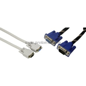 УДЪЛЖИТЕЛЕН КАБЕЛ ЗА МОНИТОР, VGA МЪЖКО - VGA ЖЕНСКО, ЕКРАНИРАН, 1.80 