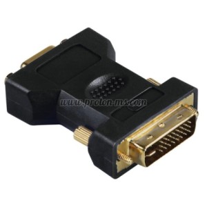 АДАПТЕР HAMA 45073, DVI МЪЖКО - VGA ЖЕНСКО, ПОЗЛАТЕНИ КОНЕКТОРИ, ЕКРАН