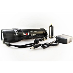 Мощен LED Фенер Police 150 000W zoom с аварийни червени светлини и зарядно на 220V