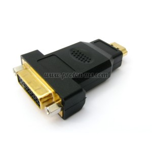 Конектор HDMI мъжка букса към DVI-D женска букса 24+5