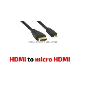 Кабел HDMI към Micro HDMI, позлатен, 2 метра
