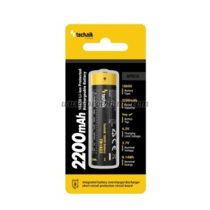 БАТЕРИЯ АКУМУЛАТОРНА 18650 3.7V 2200MAH TECHNIK