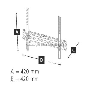 Стенна стойка за TV HAMA 118104, Фиксирана, 32"-65", 35 кг, VESA 400, 