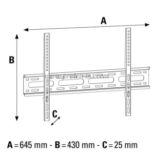 Стенна стойка за TV HAMA 108771, Фиксирана, 32"-65", 35 кг, Черна