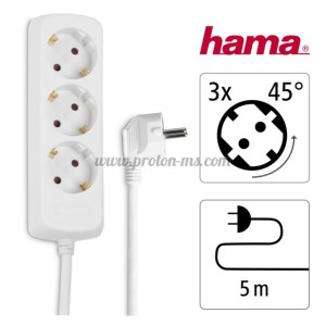 РАЗКЛОНИТЕЛ HAMA 108842, 3 ГНЕЗДА, 5.0 М, ЗАЩИТА ЗА ДЕЦА, БЯЛ