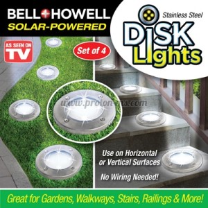 СОЛАРНИ LED ДИСКОВИ СВЕТЛИНИ SOLAR MULTICOLOR DISK LIGHTS, 4 ДИСКА