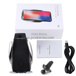 S5 Автомобилна автоматична стойка с вградено безжично Wireless зарядно