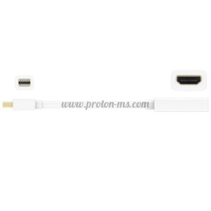 АДАПТЕР J5CREATE JDA159, MINI DISPLAYPORT МЪЖКО - HDMI ЖЕНСКО, 4K, 125ММ, БЯЛ