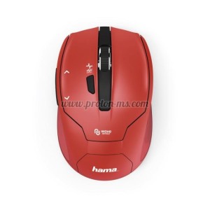 Безжична оптична мишка HAMA Milano, USB, 2400dpi, 2.4GHz RF, Червен