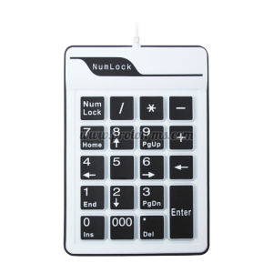 Клавиатура, NumPad, Силикон, USB, Бял