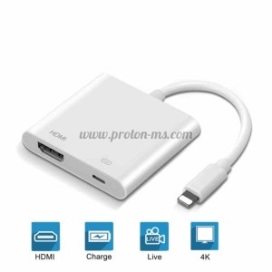 4K 1080P for iPhone to HDMI-compatible VGA AUDIO Adapter For iPhone ipad AV Adapter Converter for iPhone X/11/8P/6S/7P/iPad Air