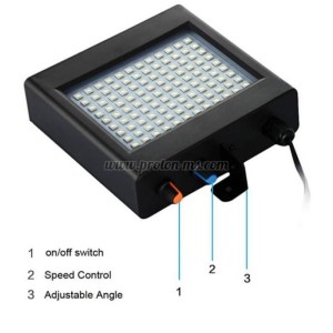 МОЩЕН БЯЛ БЛИЦ ПРОЖЕКТОР ЗА ДИСКОТЕКА, ЗАВЕДЕНИЕ, 108 LED