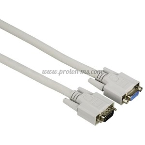 УДЪЛЖИТЕЛЕН КАБЕЛ ЗА МОНИТОР, VGA МЪЖКО - VGA ЖЕНСКО, ЕКРАНИРАН, 1.80 