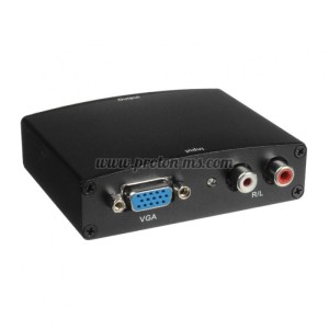 Преходник DeTech VGA to HDMI, Черен