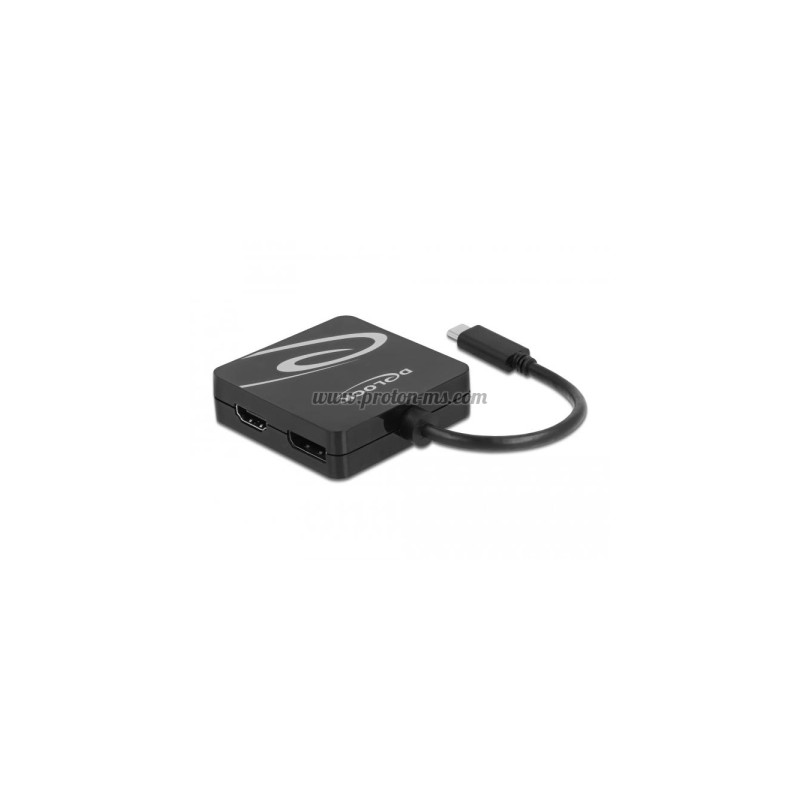 Адаптер 4 в 1 Delock 63129 USB-C мъжко - VGA / DVI / DP / HDMI женско, Черен