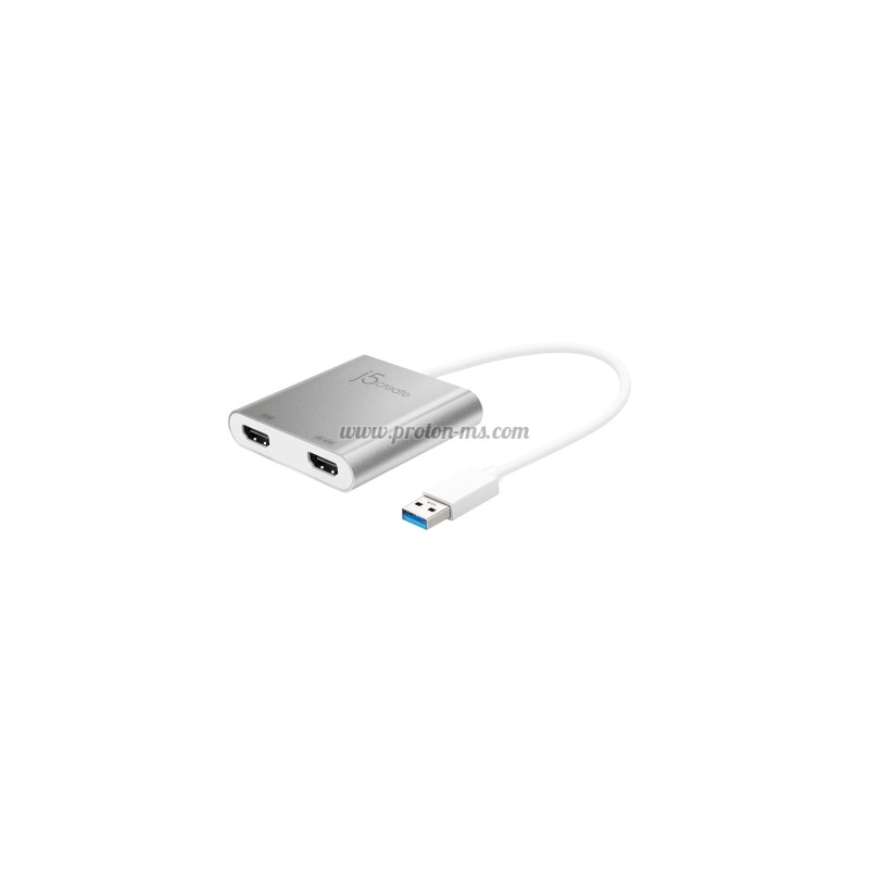 Адаптер j5create JUA365, За 2 монитора, USB-C - HDMI