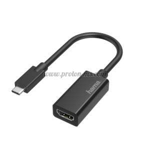 Адаптер HAMA 200315, USB-C мъжко - HDMI женско, Ultra HD, 4K, Черен