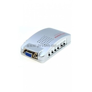 КОНВЕРТОР, VGA КЪМ AV/S-VIDEO+VGA, СРЕБРИСТ