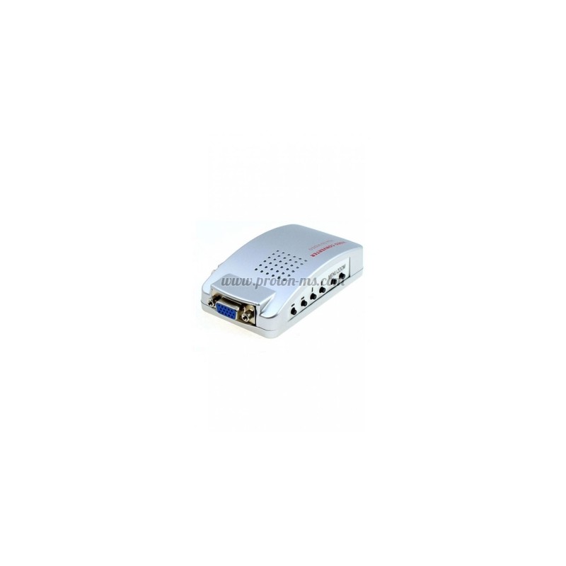 КОНВЕРТОР, VGA КЪМ AV/S-VIDEO+VGA, СРЕБРИСТ