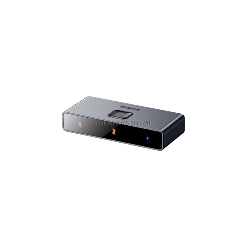 HDMI СПЛИТЕР BASEUS MATRIX, 4K, ДВУПОСОЧЕН, СИВ