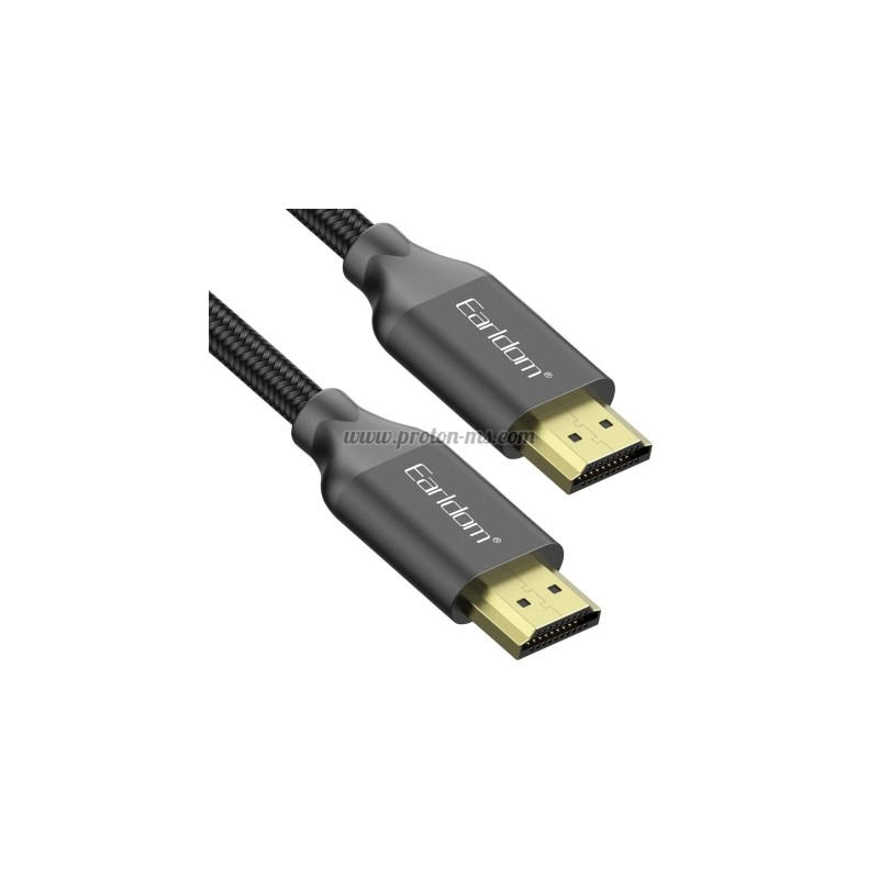 КАБЕЛ EARLDOM ET-W26 HDMI - HDMI, 3М., 4K, С ОПЛЕТКА, ЧЕРЕН