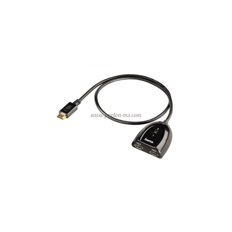 ПРЕВКЛЮЧВАТЕЛ 2 В 1 HDMI, 2 X HDMI ЖЕНСКО - HDMI МЪЖКО, ЧЕРЕН