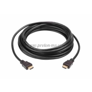 КАБЕЛ ATEN 2L-7D10H, HDMI МЪЖКО - HDMI МЪЖКО, С ETHERNET, 4K, ПОЗЛАТЕНИ КОНЕКТОРИ, ЧЕРЕН, 10M, 15M
