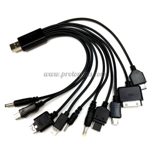 USB КАБЕЛ С 10 НАКРАЙНИКА ЗА ПО СТАРИ МОДЕЛИ GSM