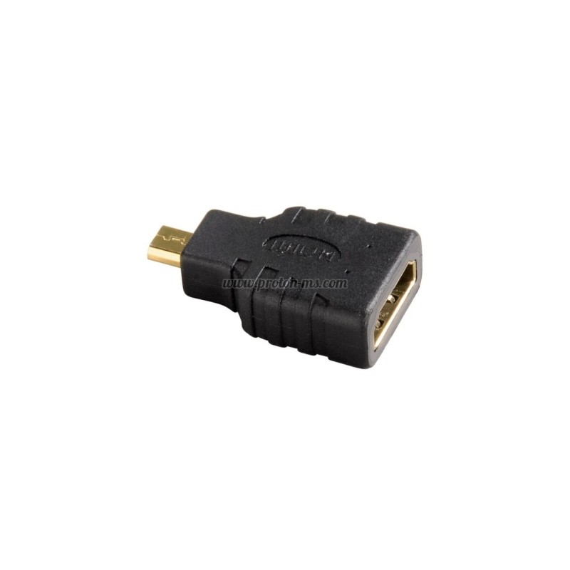 АДАПТЕР HAMA 39863, HDMI ЖЕНСКО - MICRO HDMI МЪЖКО, 3 ЗВЕЗДИ, ЧЕРЕН