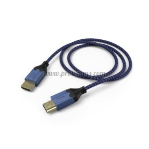 КАБЕЛ HAMA HDMI МЪЖКО - HDMI МЪЖКО, 4K, ЗА PS4, PS5, 2.5 М, ПОЗЛАТЕНИ КОНЕКТОРИ, СИН