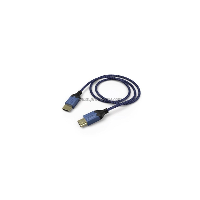 КАБЕЛ HAMA HDMI МЪЖКО - HDMI МЪЖКО, 4K, ЗА PS4, PS5, 2.5 М, ПОЗЛАТЕНИ КОНЕКТОРИ, СИН