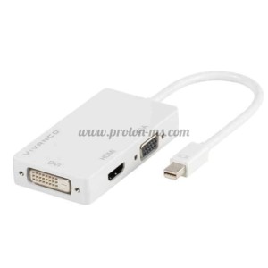 Преходник DeTech Mini DP то DVI, HDMI, VGA 10см