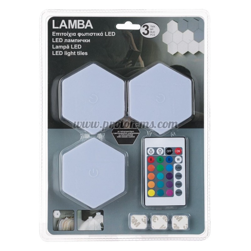 LED LED ЛАМПИЧКИ, 3БР. С ДИСТАНЦИОННО, ЦВЕТНИ