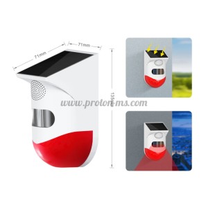Смарт сирена, PST-CT80WR, PIR. Соларен, Wi-Fi, Tuya Smart, Бял