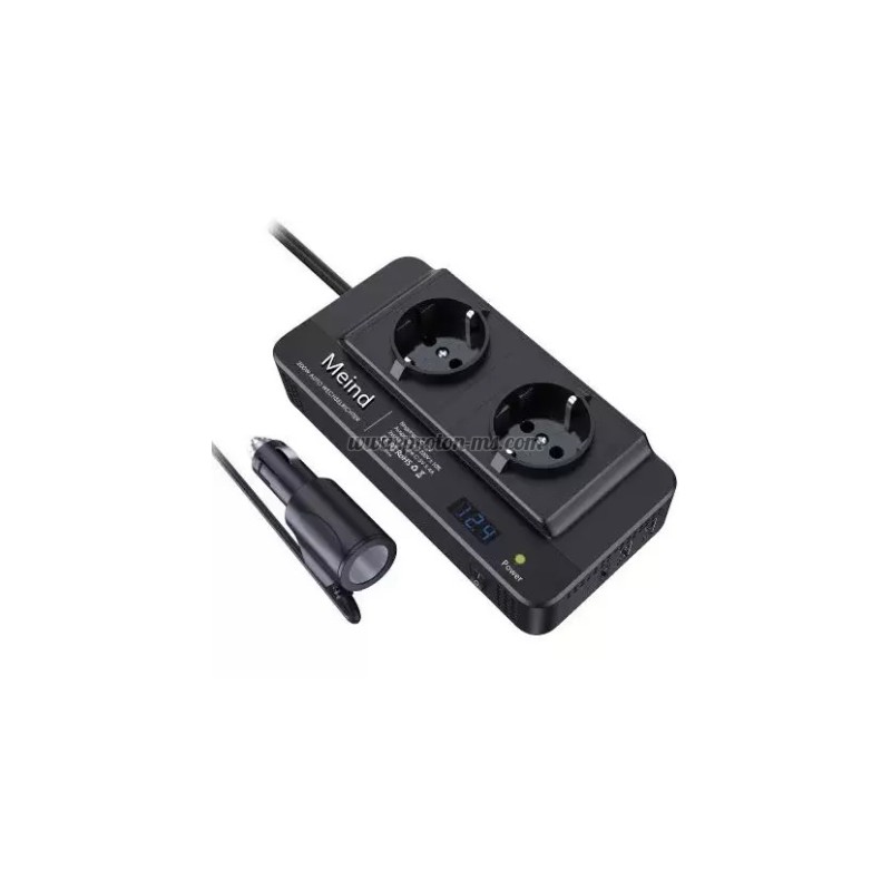 Инвертор Inverter 12VDC/220VAC 200W + 4xUSB 5V/1.2A 8300