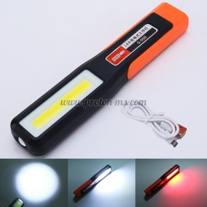 АКУМУЛАТОРНА COB РАБОТНА ЛАМПА, USB ЗАРЕЖДАНЕ, КУКА, МАГНИТ, 3 РЕЖИМА 