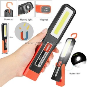 АКУМУЛАТОРНА COB РАБОТНА ЛАМПА, USB ЗАРЕЖДАНЕ, КУКА, МАГНИТ, 3 РЕЖИМА 