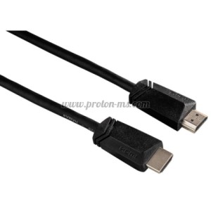 КАБЕЛ HAMA 205001, HDMI МЪЖКО - HDMI МЪЖКО,10.2 GBIT/S, 1080P, 3 М, ЕКРАНИРАН, ЧЕРЕН