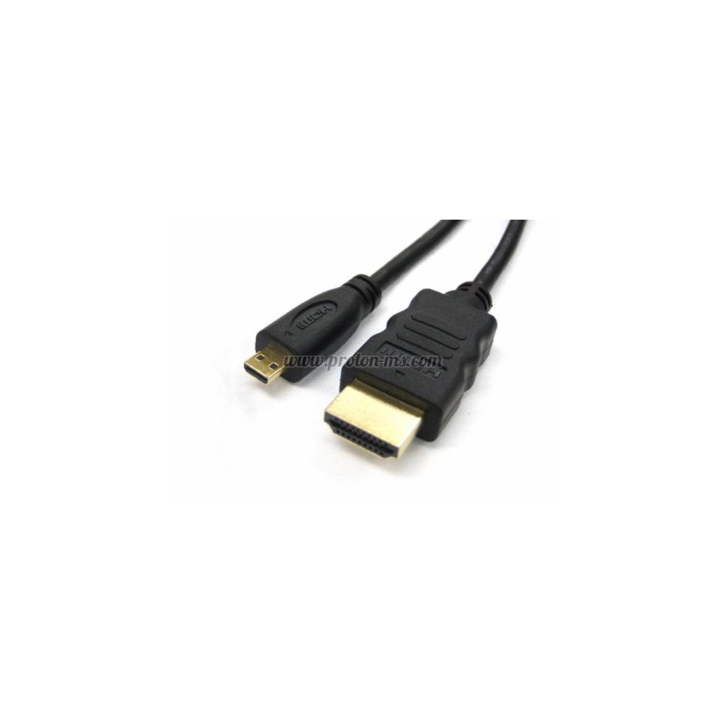 Кабел HDMI към Micro HDMI, позлатен, 2 метра