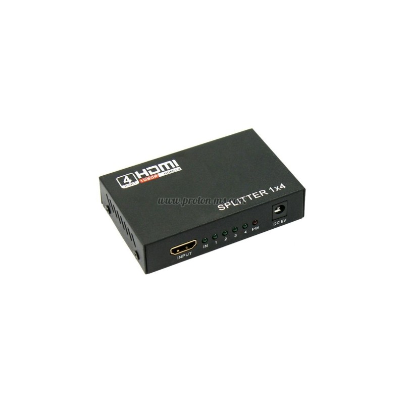 HDMI СПЛИТЕР, ПОДДЪРЖА FULL HD 1080P 3D, 1 ВХОД - 4 ИЗХОДА, HDMI СПЛИТЕР 1 ВХОД/4 ИЗХОДА
