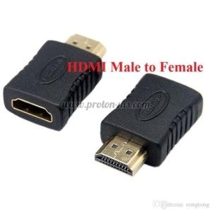 Преходник HDMI мъжка букса към HDMI женска букса, златист