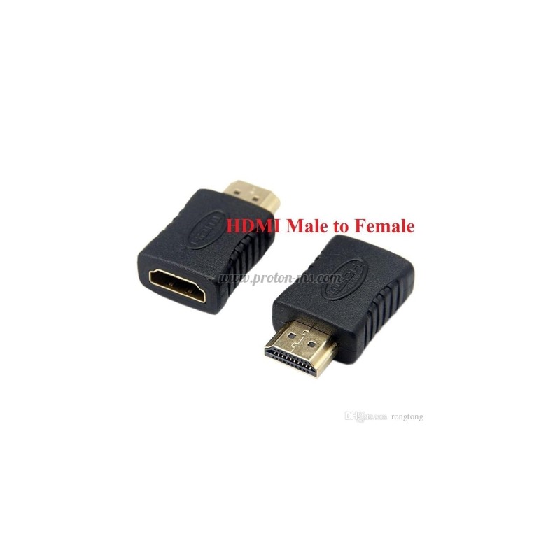 Преходник HDMI мъжка букса към HDMI женска букса, златист