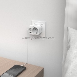 МУЛТИПОРТОВ КОНТАКТ HAMA, 4 ГНЕЗДА, 1 X USB-C PD, 2 X USB-A, 20W, БЯЛ