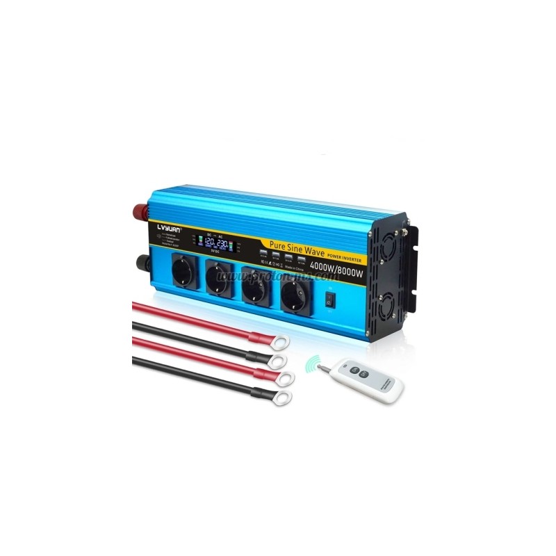 ТРАНСФЕРТЕР ИНВЕРТОР ЧИСТА СИНУСОИДА 4000W 24V/230V LVYUAN F-4000P/4SH USB С ДИСПЛЕЙ И ДИСТАНЦИОННО